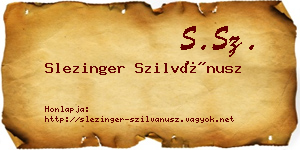Slezinger Szilvánusz névjegykártya